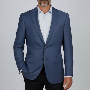MANTONI Mens Navy Blazer 40R Sport Coat Two Button Suit Jacket Lightweight wool